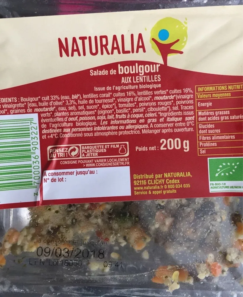 Salade de Boulgour aux Lentilles