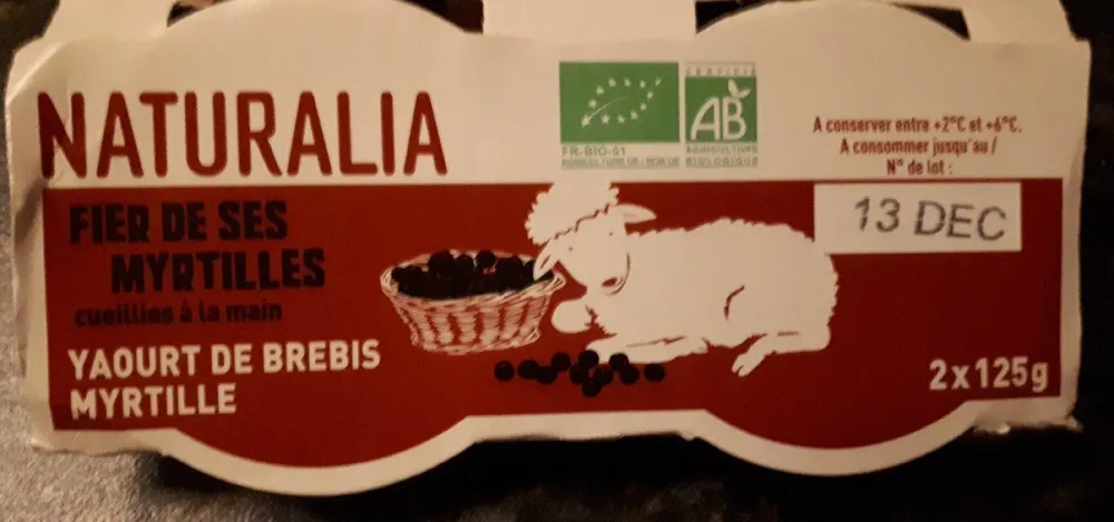 Yaourt de brebis myrtille