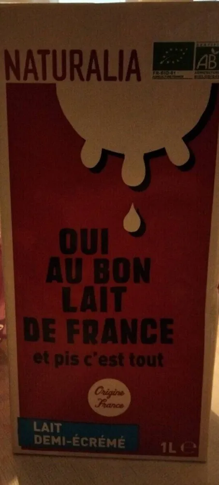 Lait demi écrémé