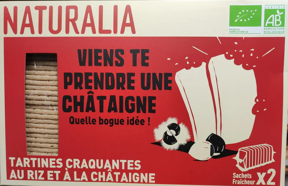 Tartine croquantes au riz et à la châtaigne