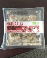 Pâtes perle légumes feta olives