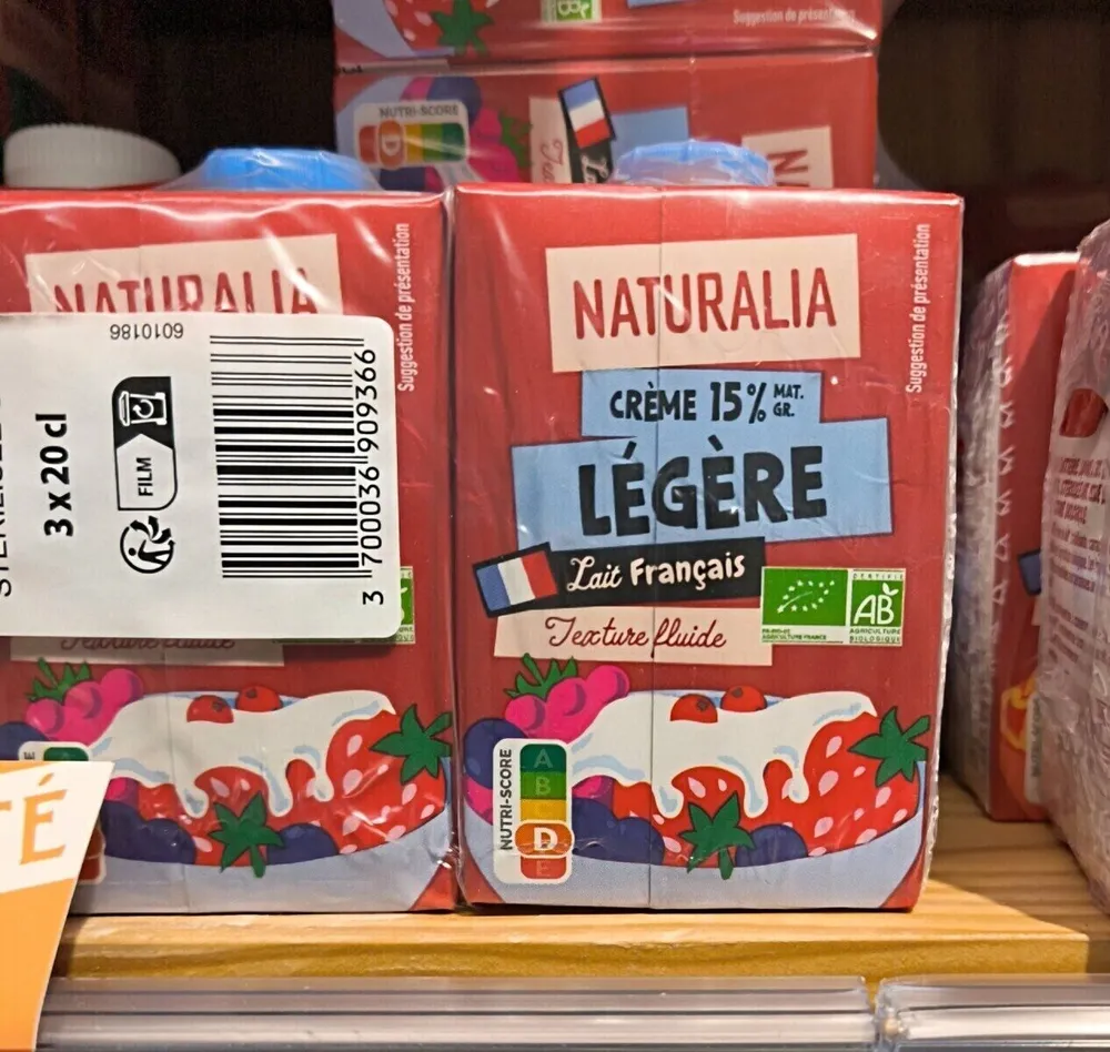 Naturalia crème fraîche 15%