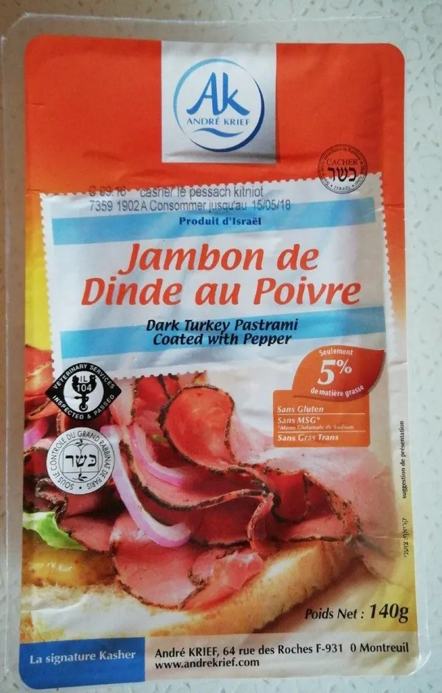 Jambon de dinde au poivre