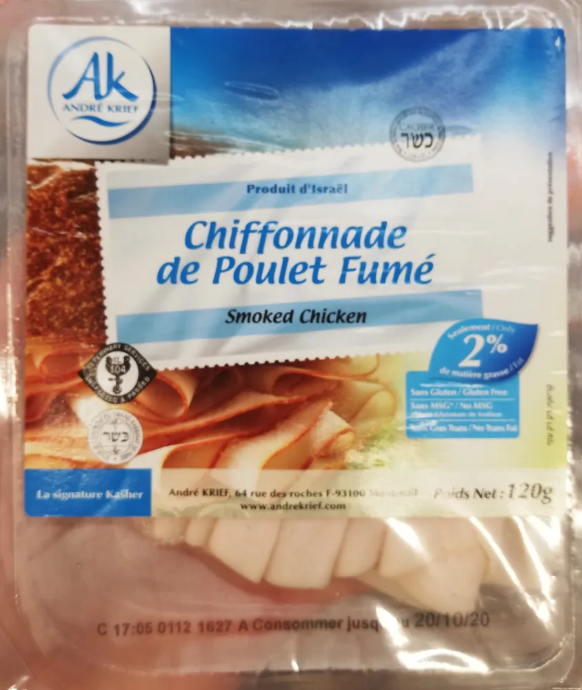 Chiffonnade de poulet fumé