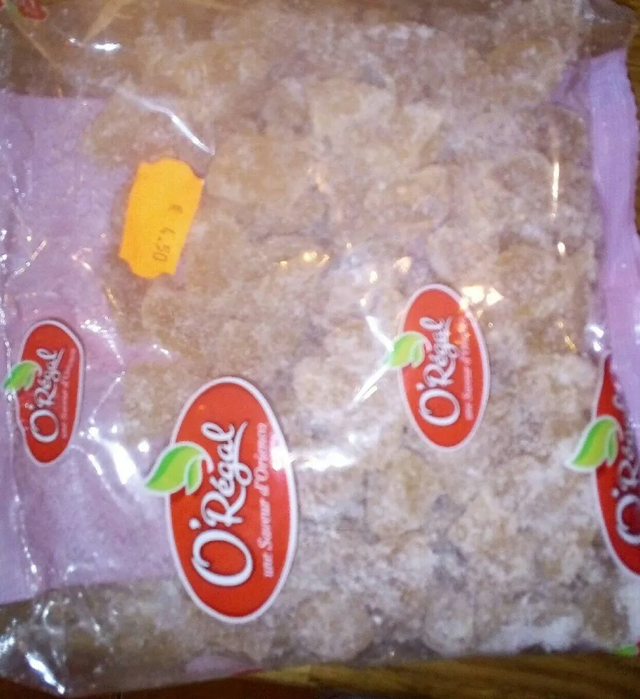 Gingembres cristallisés cubes