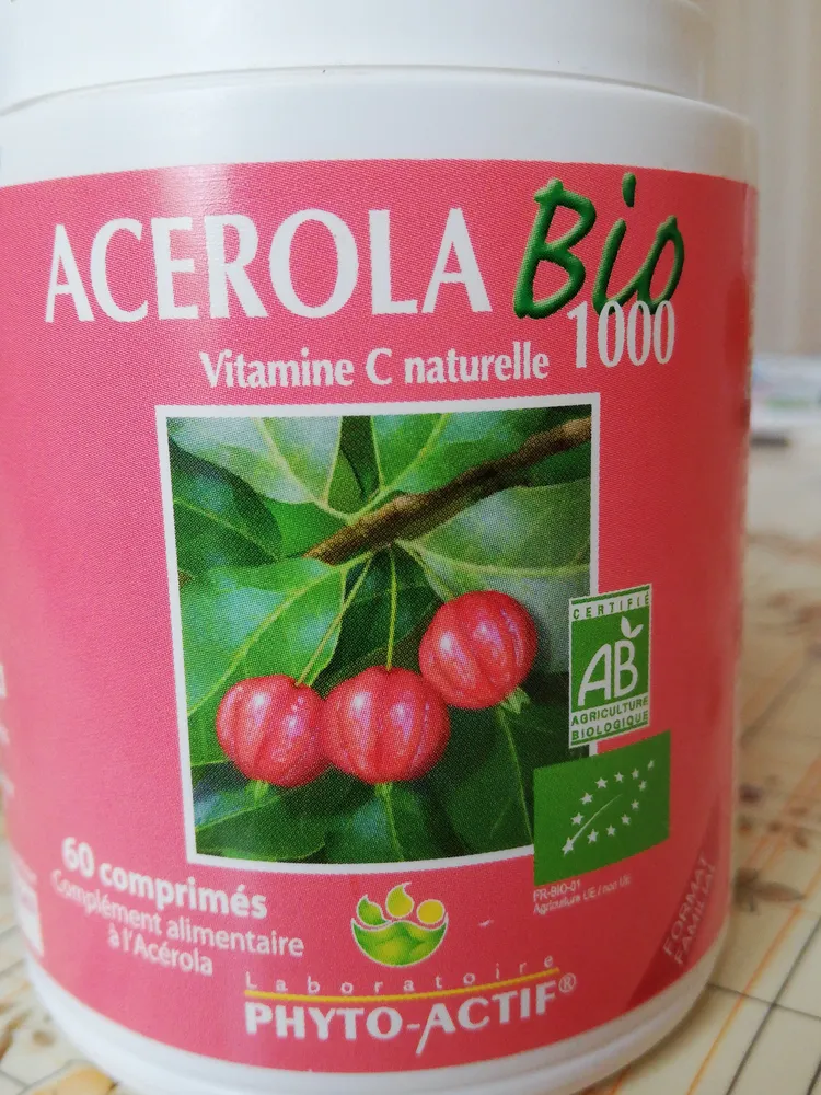 Phyto Actif Acerola Bio 1000, 60 Comprimés