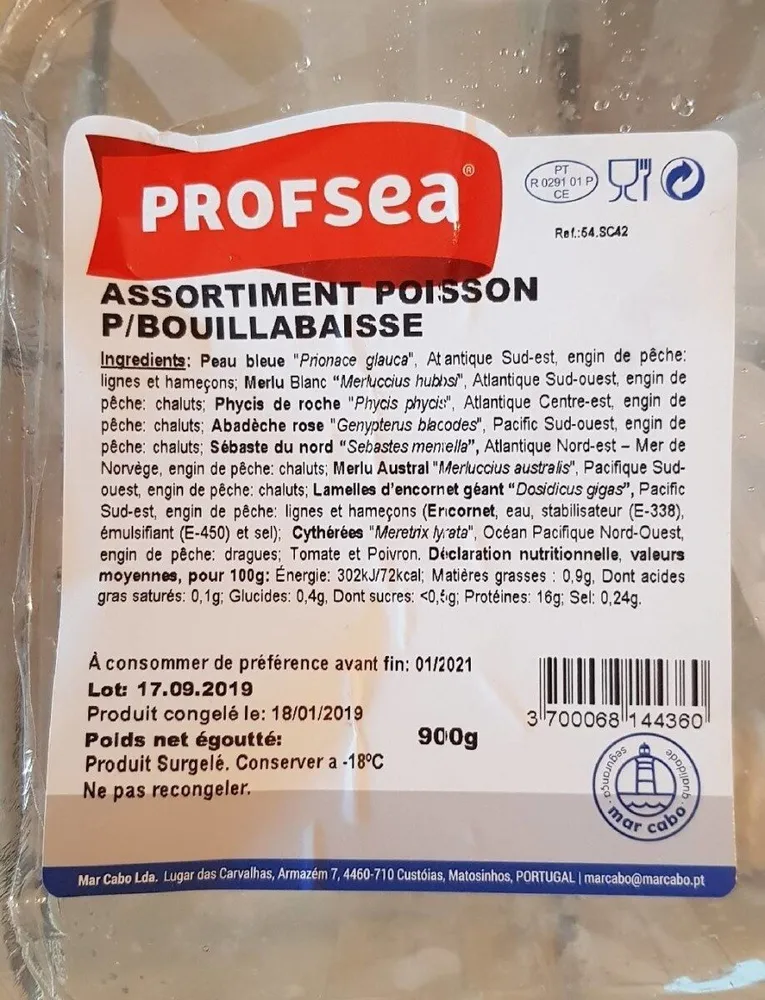 Assortiment poisson pour bouillabaisse