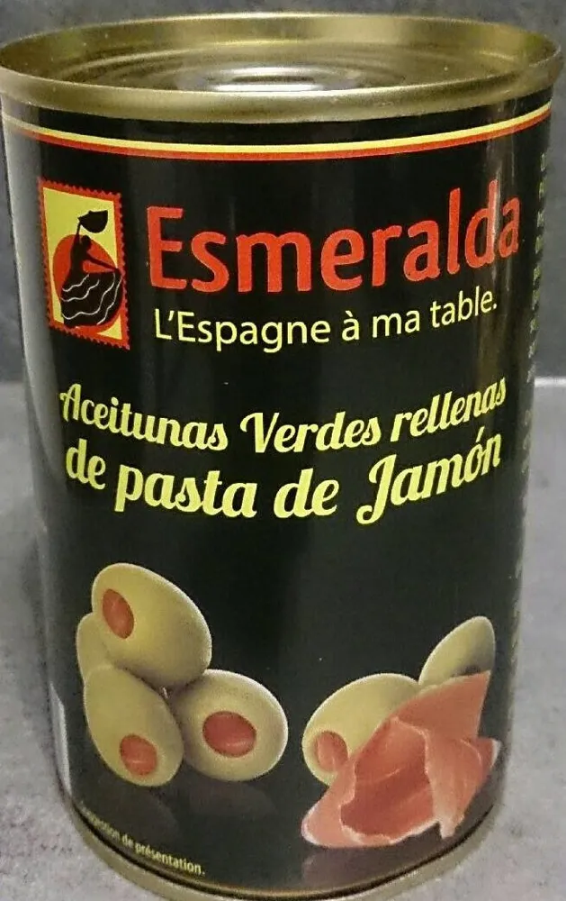 Olives vertes farcies à la pâte de jambon