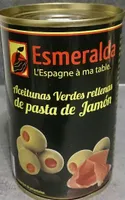 Olives vertes farcies à la pâte de jambon