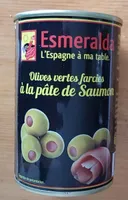 Olives vertes farcies à la pâte de saumon