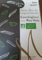 Pâtes bio  de légumineuses Conchiglioni aux pois verts