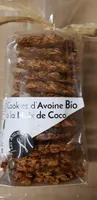 Cookie d'avoine bio à la noix de coco