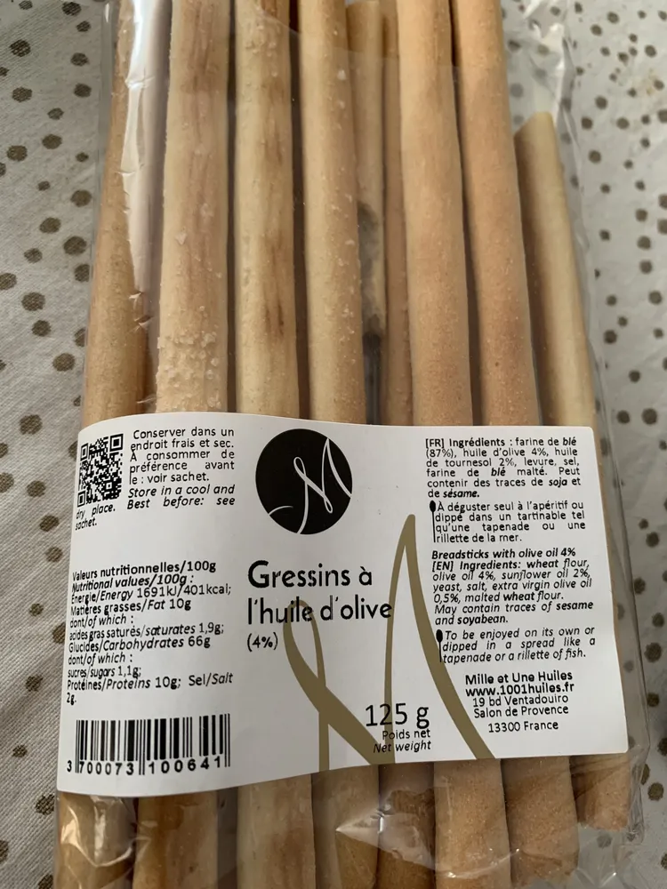 Gressins à l’huile d’olive