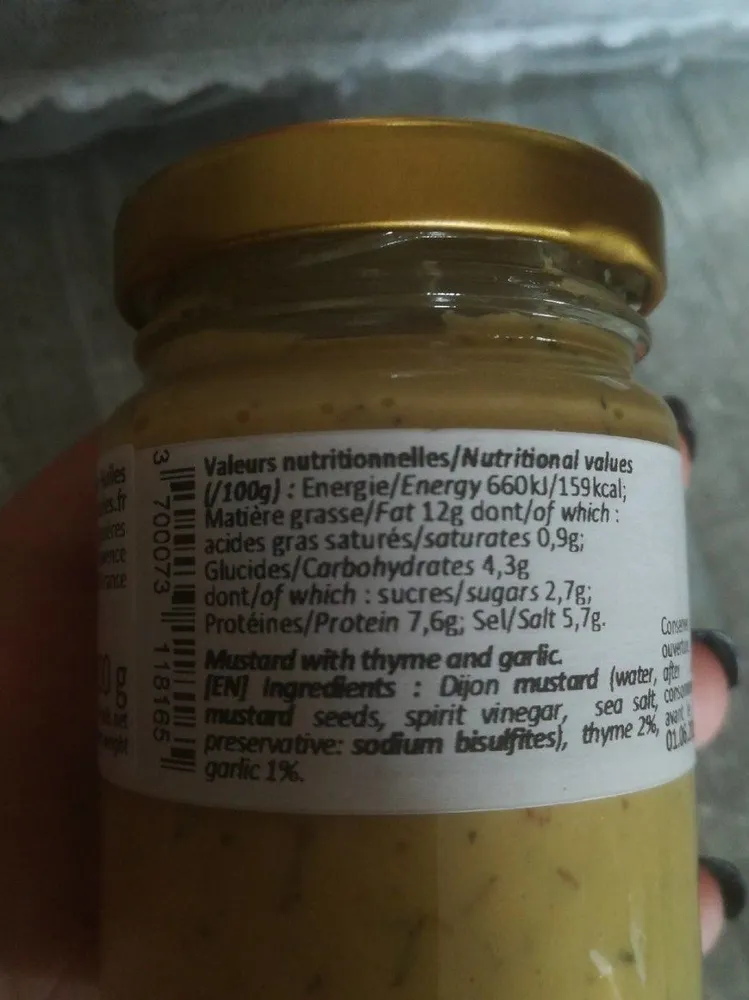 Moutarde au thym et à l ail