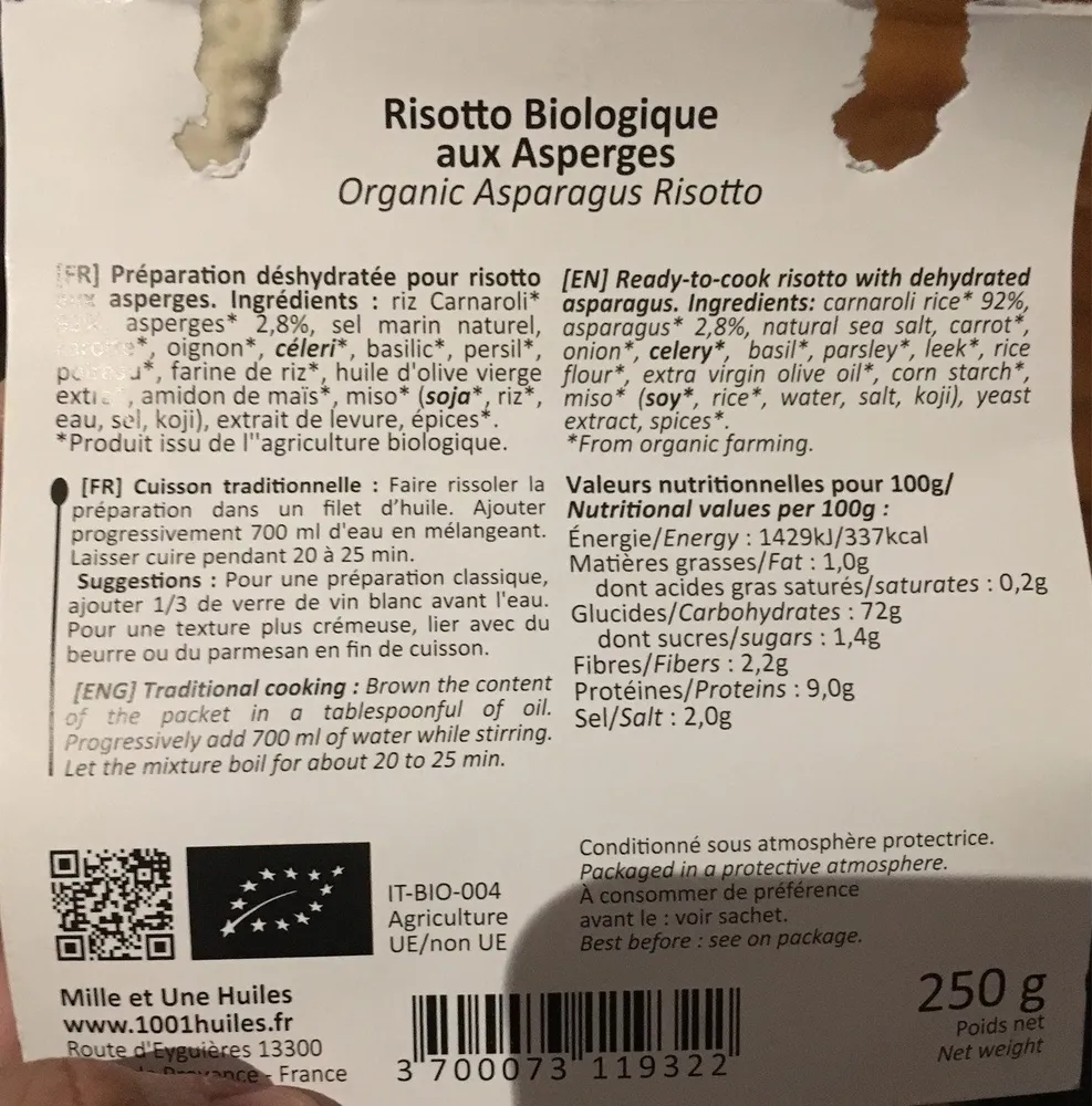 Risotto Biologique Aux Asperges