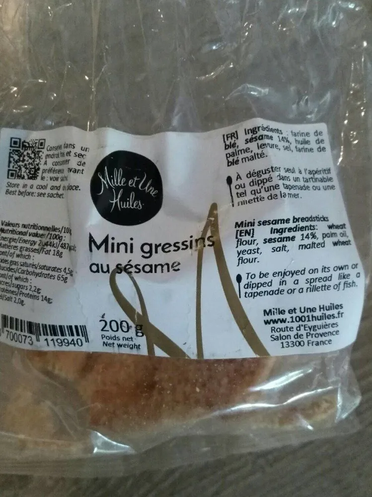 Mini gressins au sésame