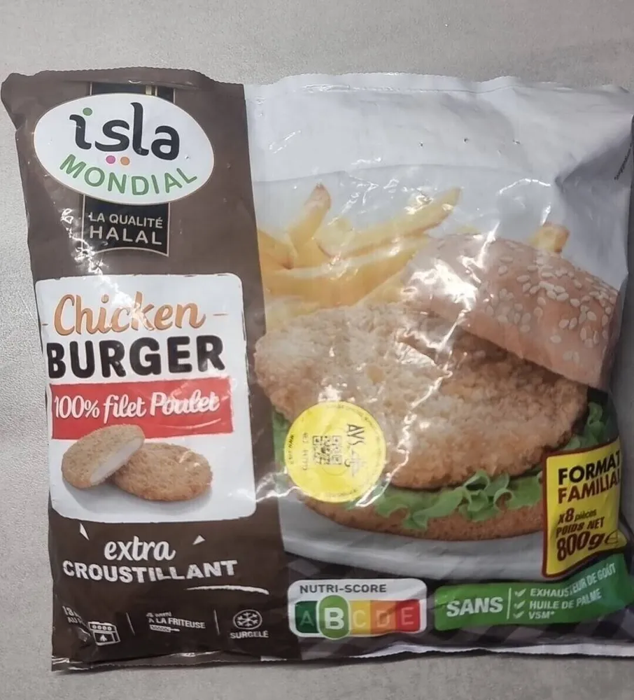 Burger de poulet halal