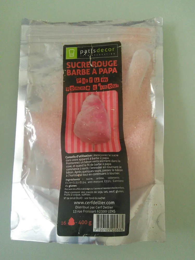 Sucre rouge barbe à papa