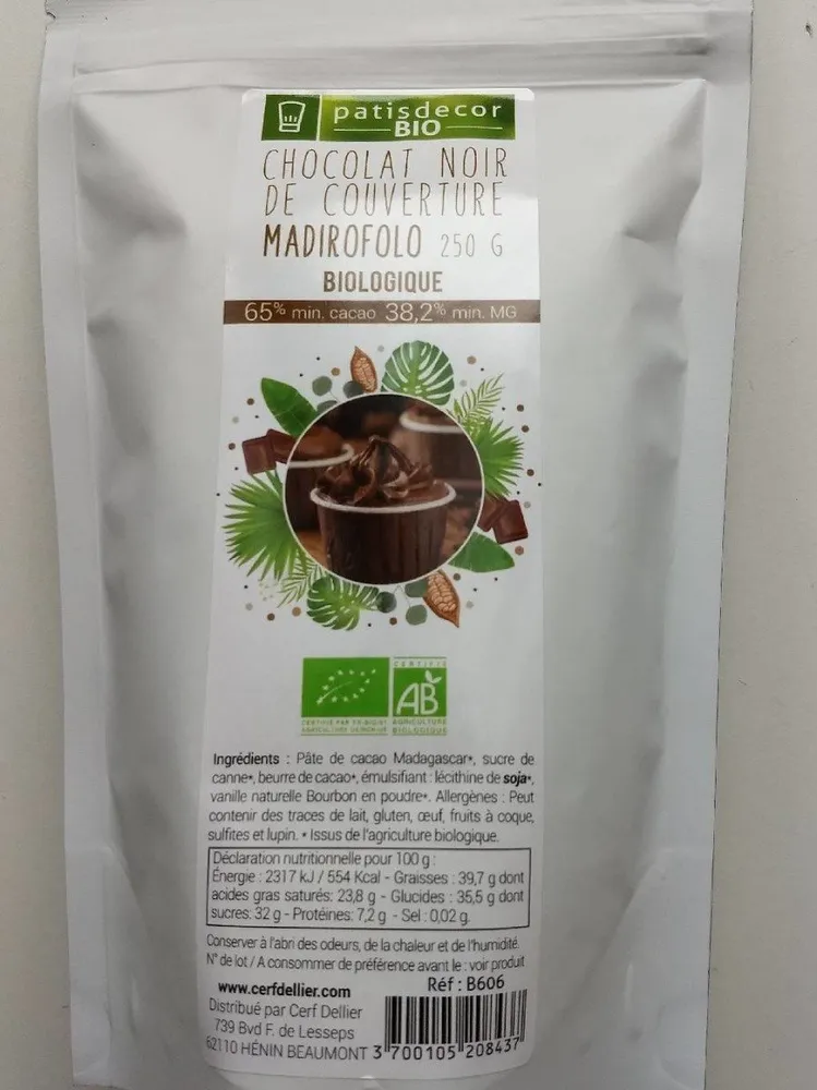 Chocolat noir de couverture