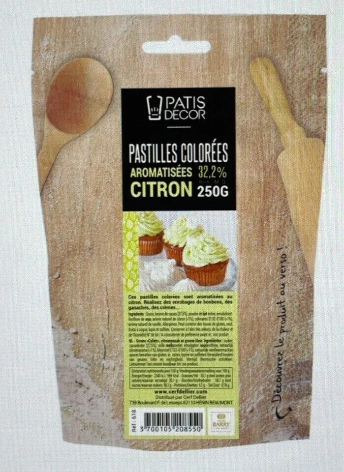 Pastilles colorees aromatisees citron