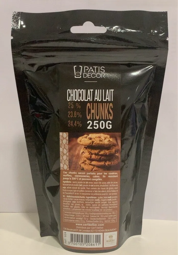 Chunks de chocolat au lait