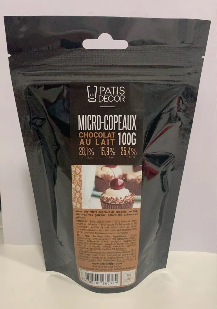 Micro-copeaux chocolat au lait
