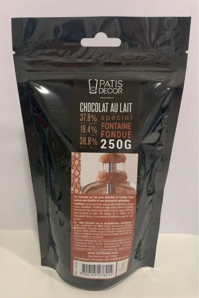 Chocolat au lait spécial fontaine fondue