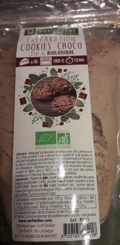 préparation cookies choco