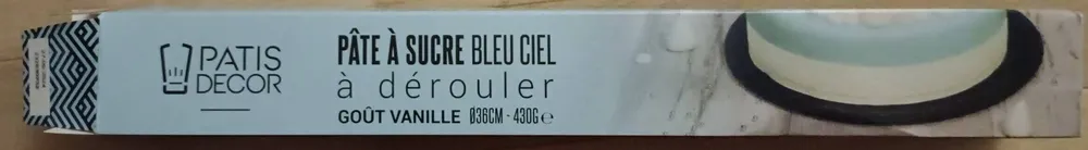 Pate à sucre bleu ciel goût vanille