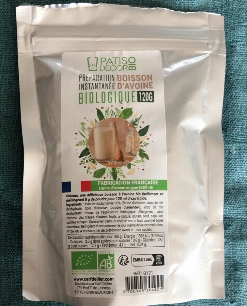 Préparation instantanée boisson d’avoine