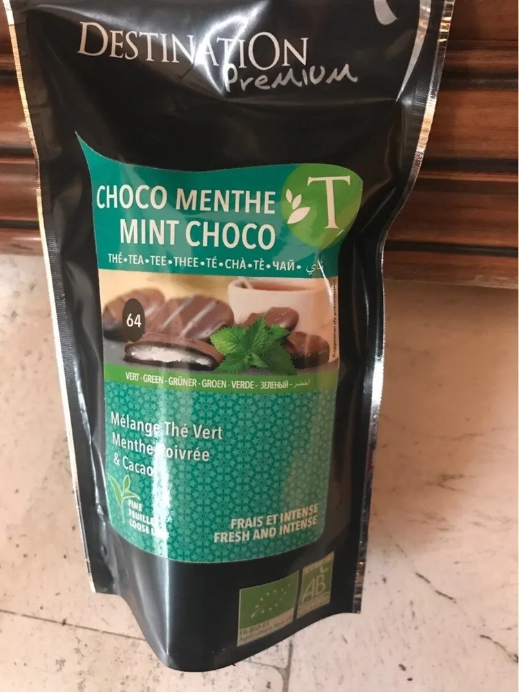 Thé vert menthe poivrée chocolat