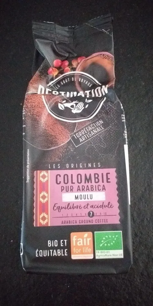 Café moulu Colombie pur arabica bio et equitable