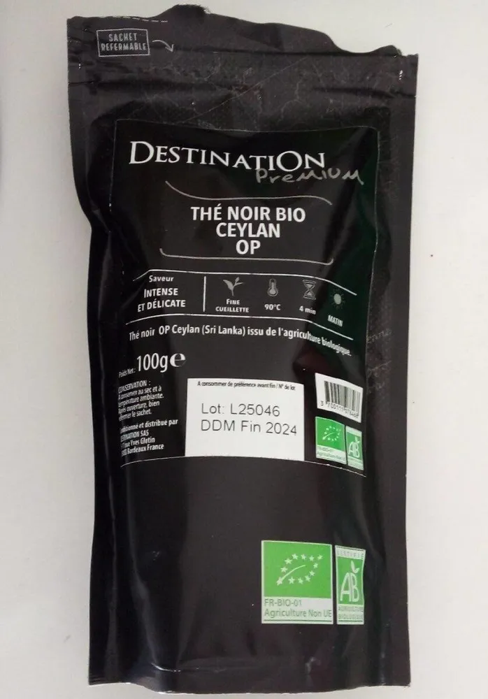 Thé noir bio ceylan op