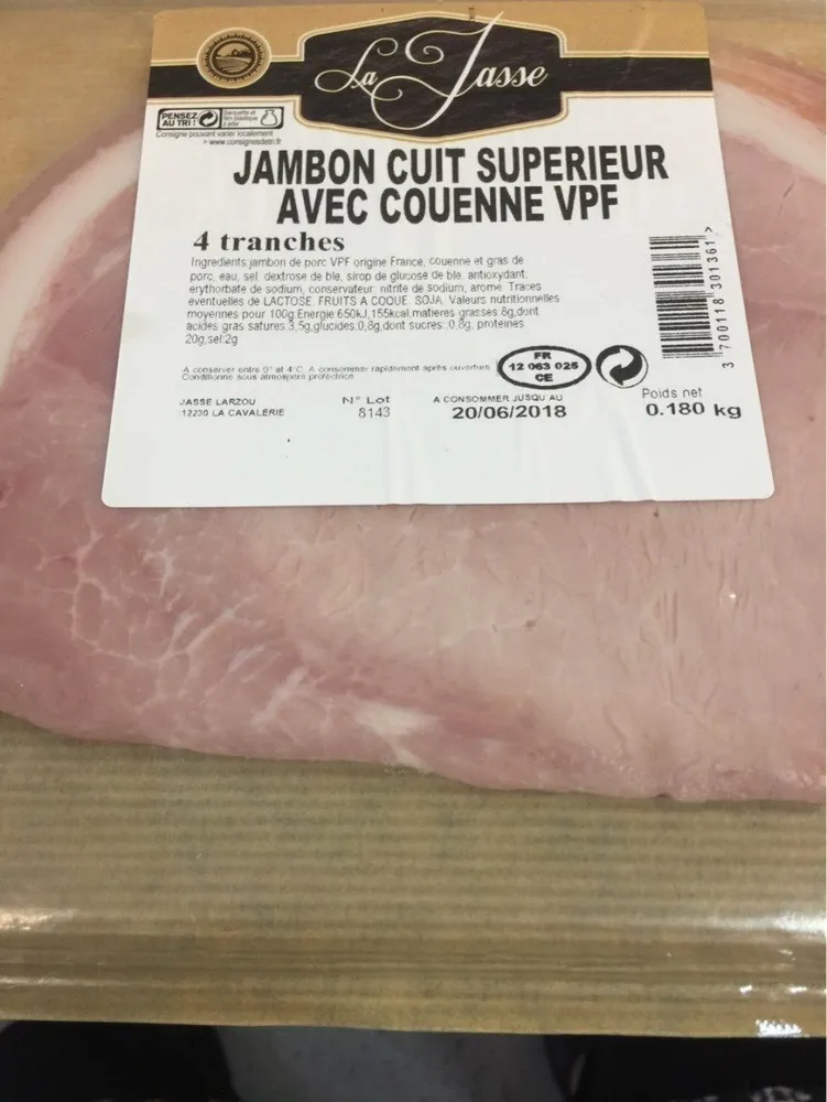 Jambon cuit superieur cournne vpf