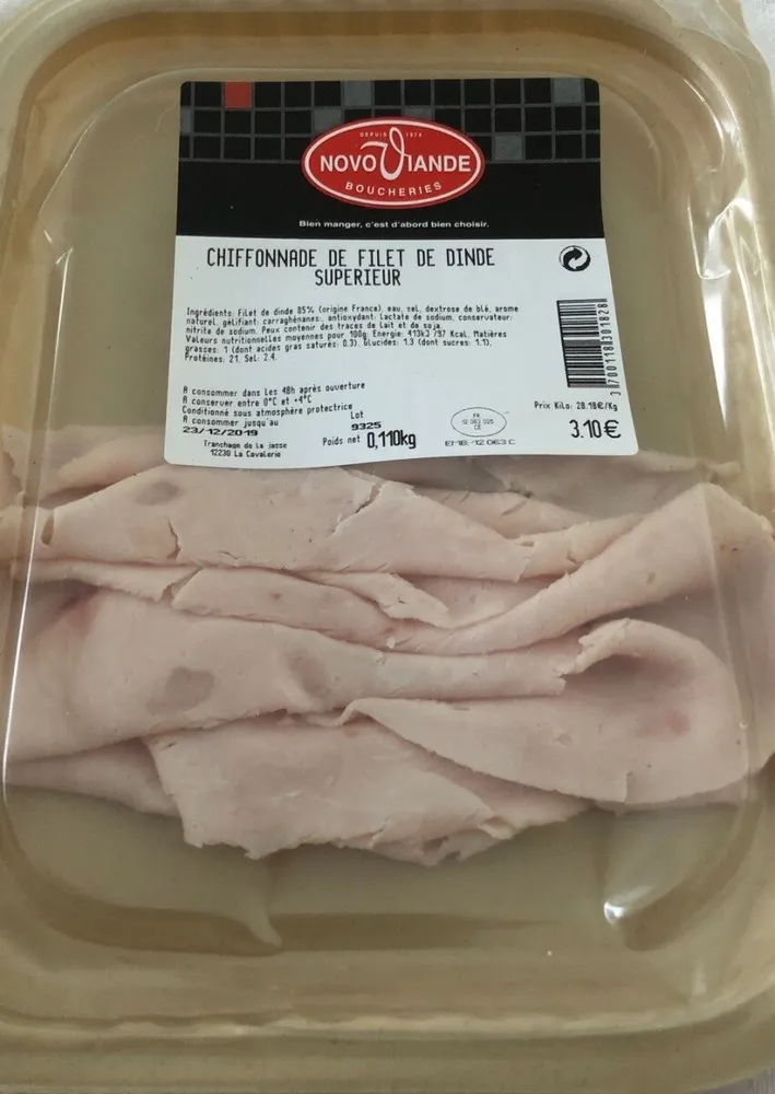 Chiffonnade de filet de dinde superieur
