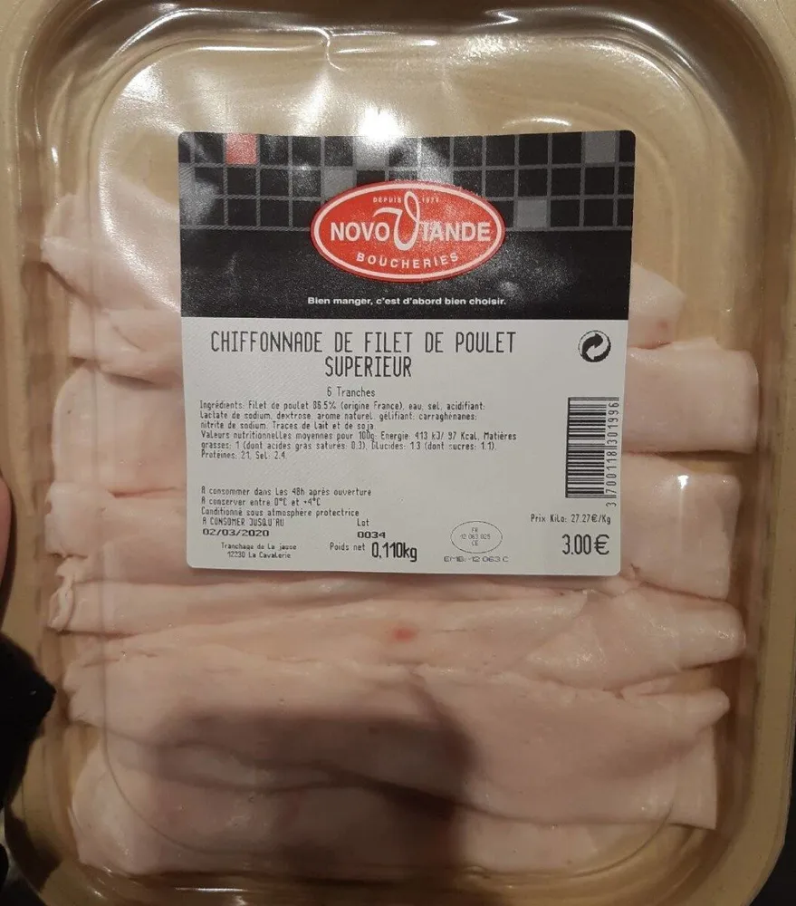 Chiffonade de filet de poulet Supérieur
