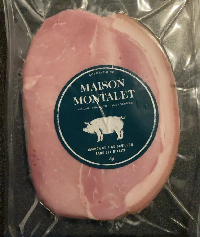 Jambon cuit au bouillon sans sel nitrité