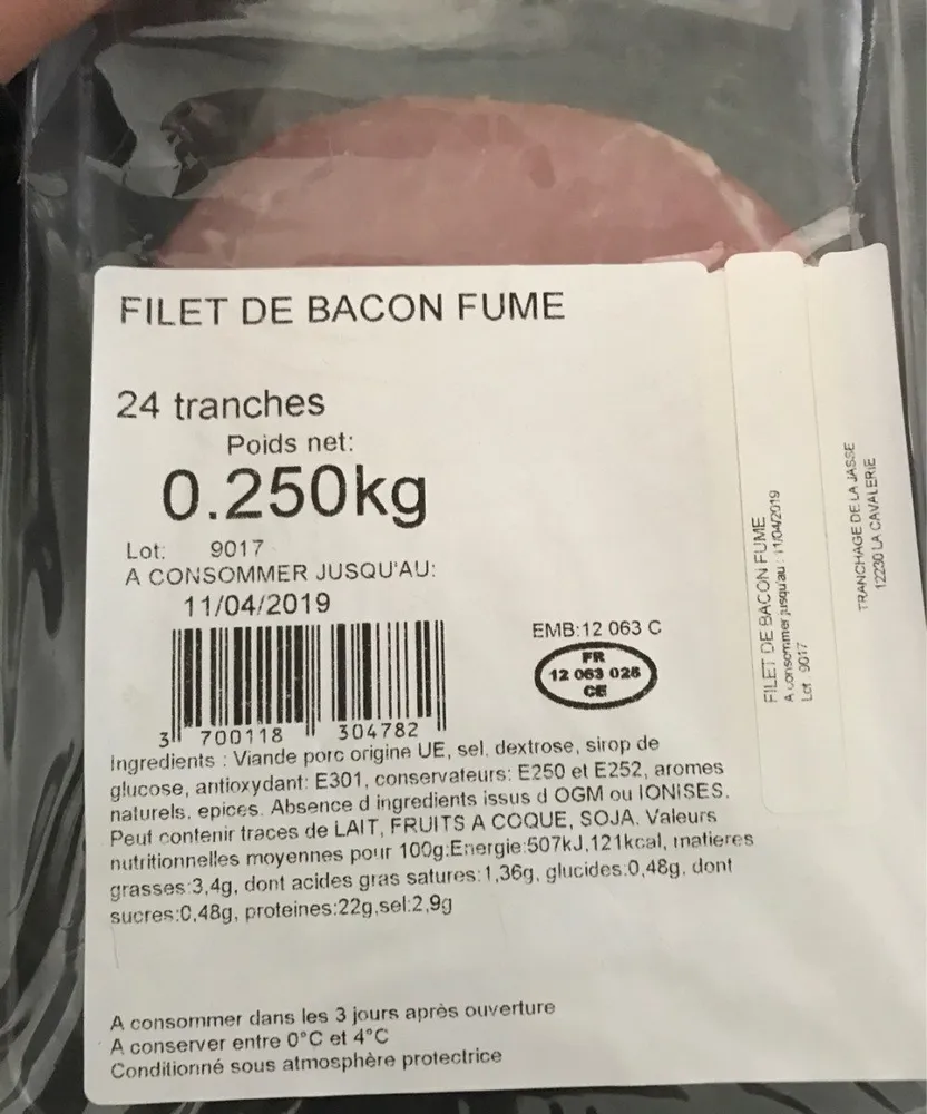 Filet de bacon fume