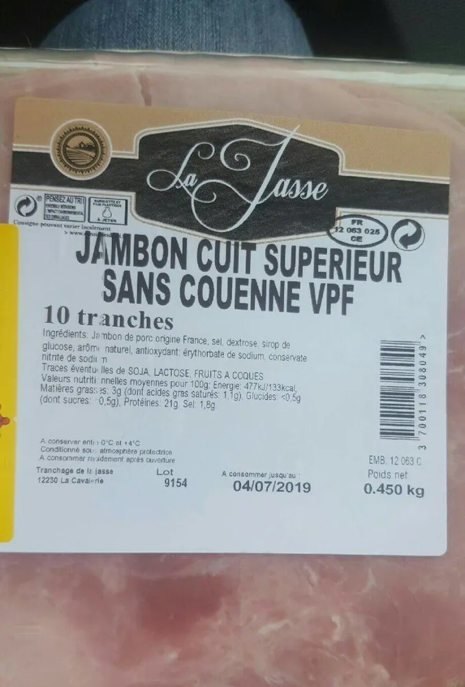 Jambon cuit supérieur