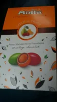 Coeur de fruits poire,mandarine et framboise