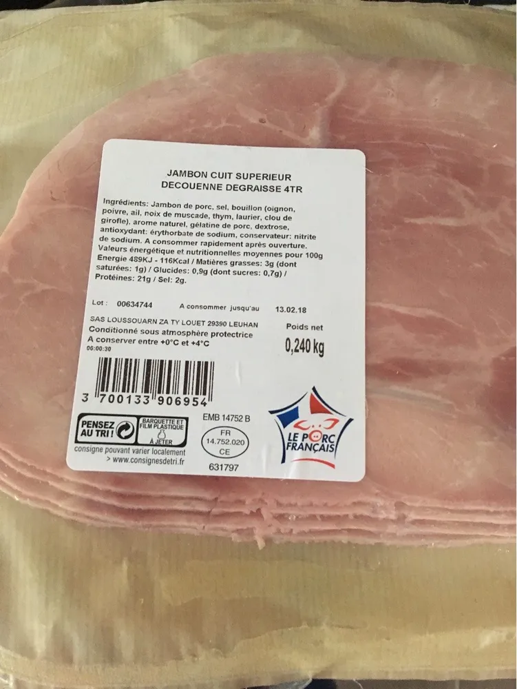 Jambon cuit superieur