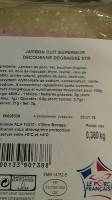 Jambon cuit superieur