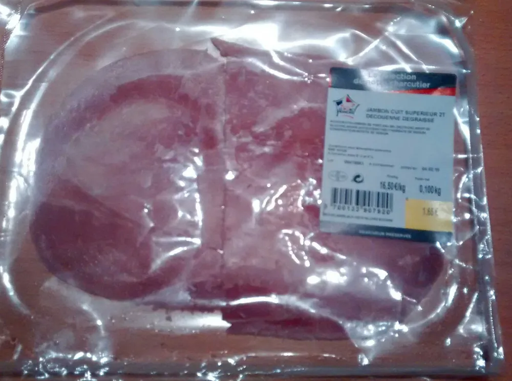 Jambon cuit supérieur découenné dégraissé