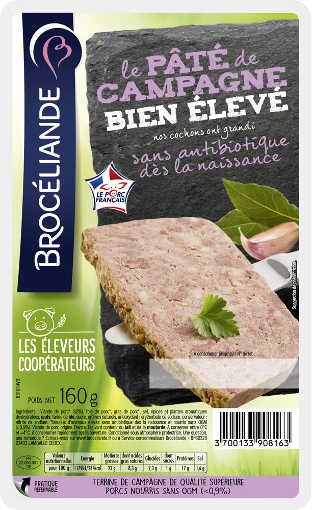 Le pâté de campagne, bien élevé, brocéliande