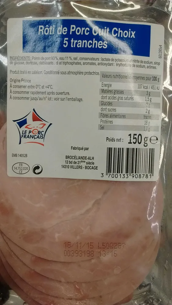 Rôti de Porc cuit Choix