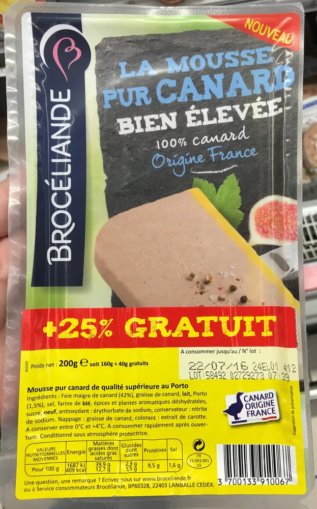 La Mousse Pur Canard bien élevée (+25% gratuit)