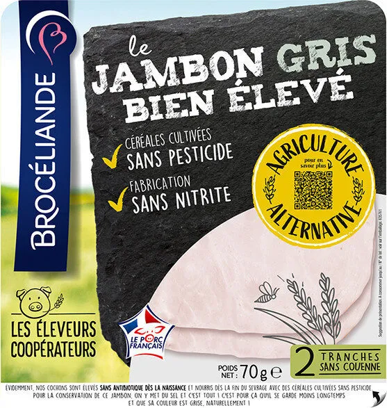 Le jambon gris Bien Élevé découenné dégraissé