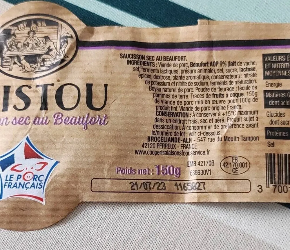 Saucisson sec au beaufort