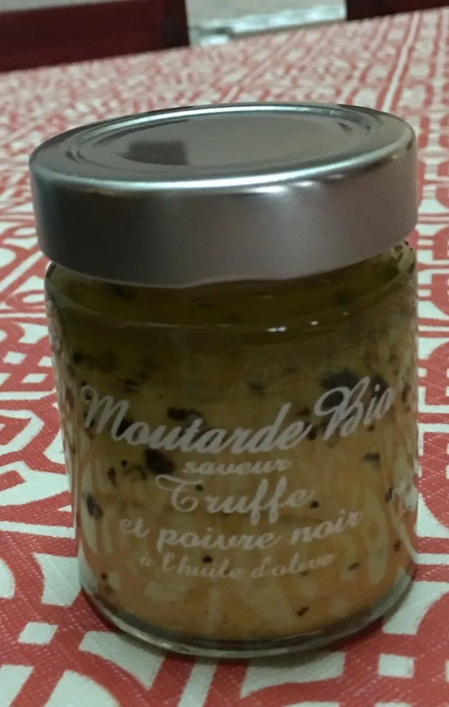 Moutarde bio saveur truffe et poivre noir à l'huile d'olive