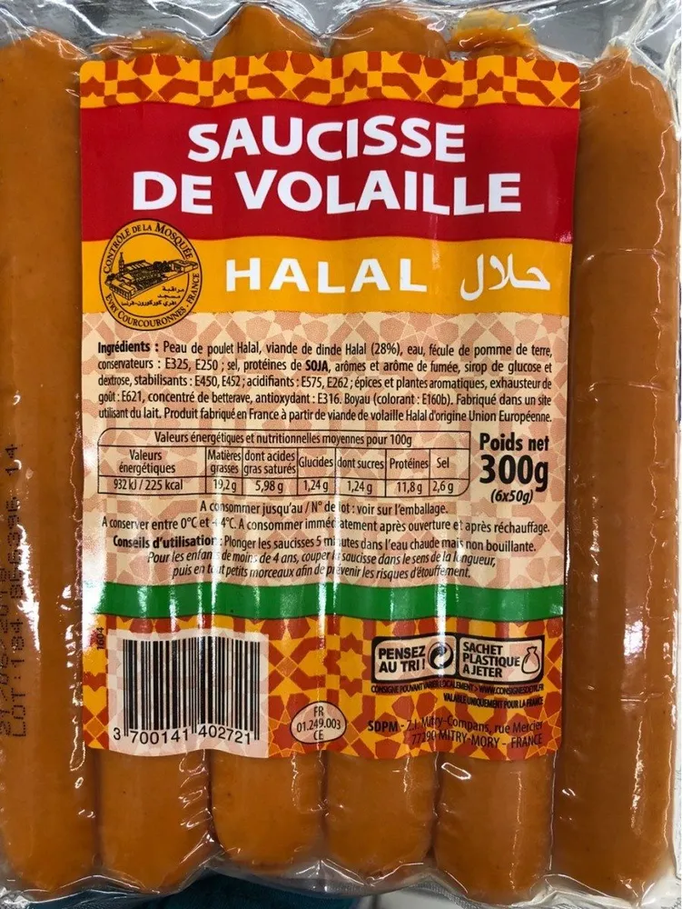 Saucisses de volaille Halal